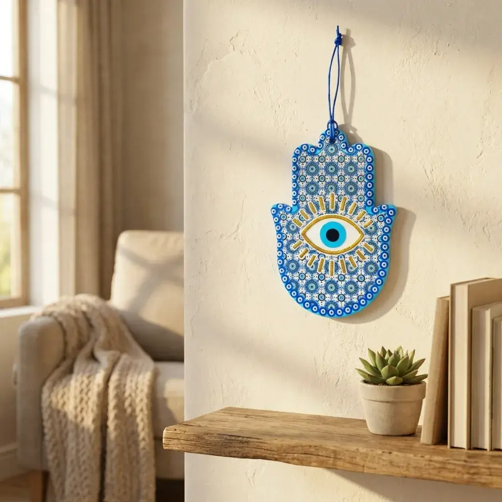 Colgante - Mano Fátima Cerámica con Relieve (18x13cm) 2_WEBP.webp