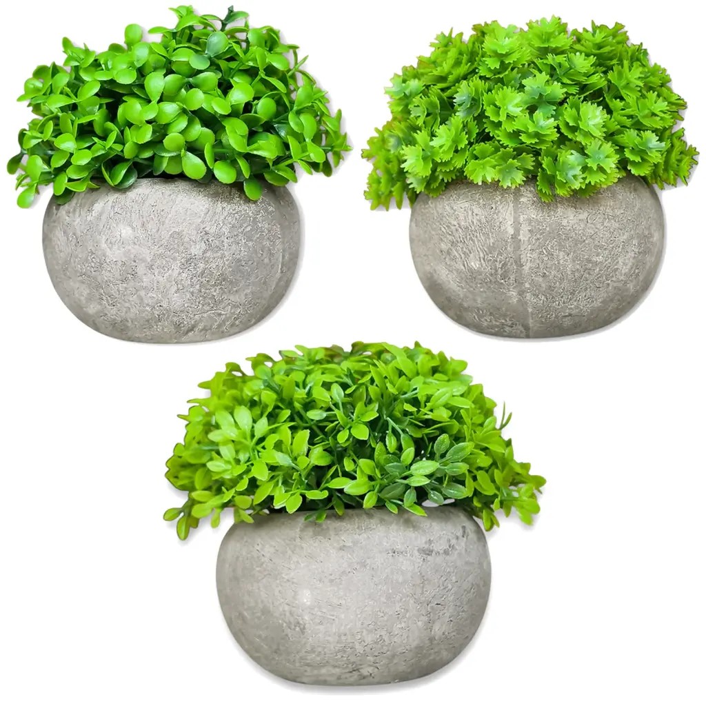 Maceta Cemento Hojas Verdes (12x12).webp