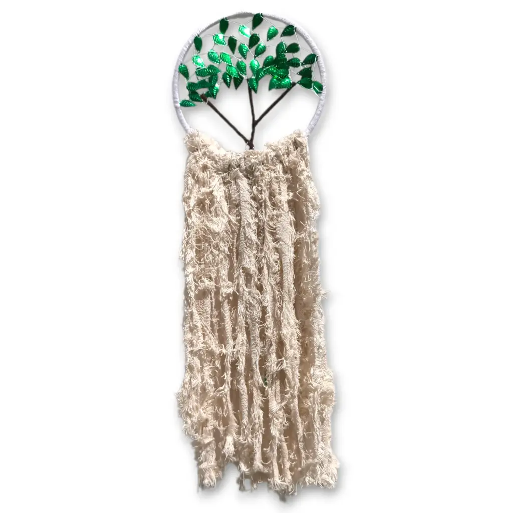 Atrapasueños - Arbol con Lentejuelas (Aro 20cm) verde.webp