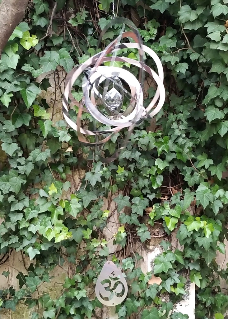 WindSpinner Premium 33cm - Átomo de Energía (Acero Inox.)