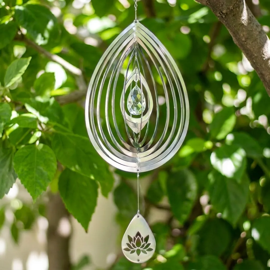 WindSpinner Premium 21x31,5cm - Gota Cristal (Acero Inox.)