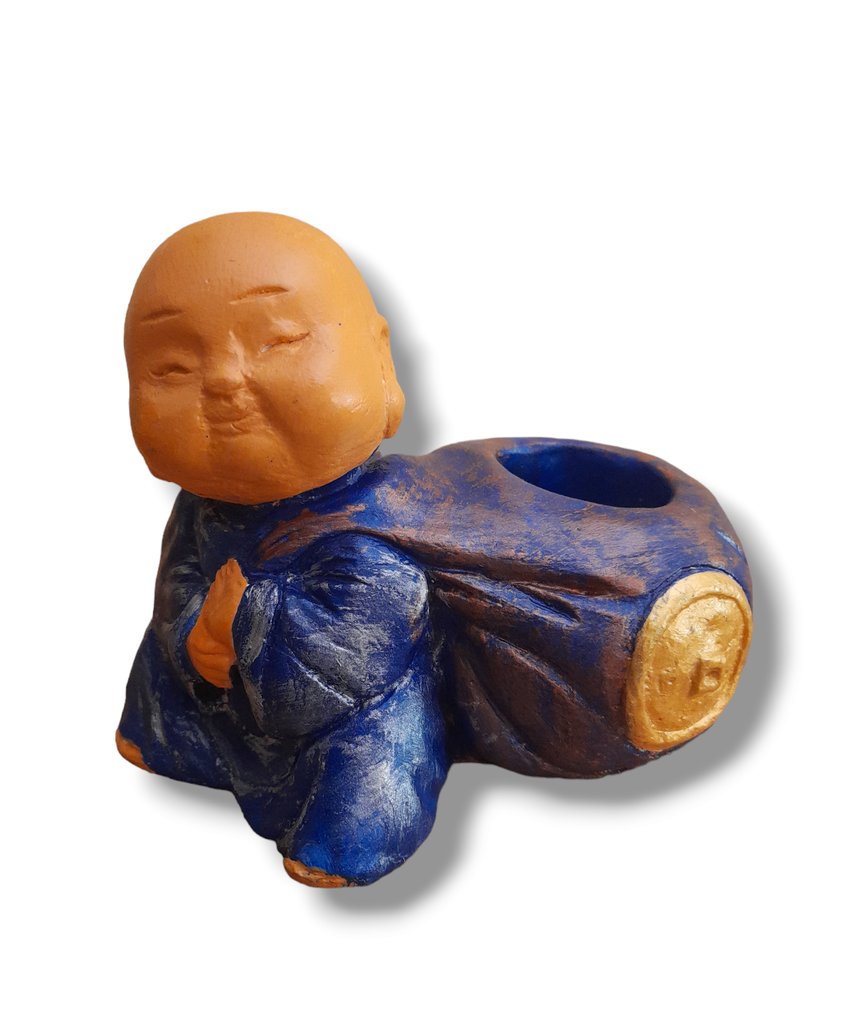 Estatuilla Monjecito de la abundancia 12x14cm - Liquidacion