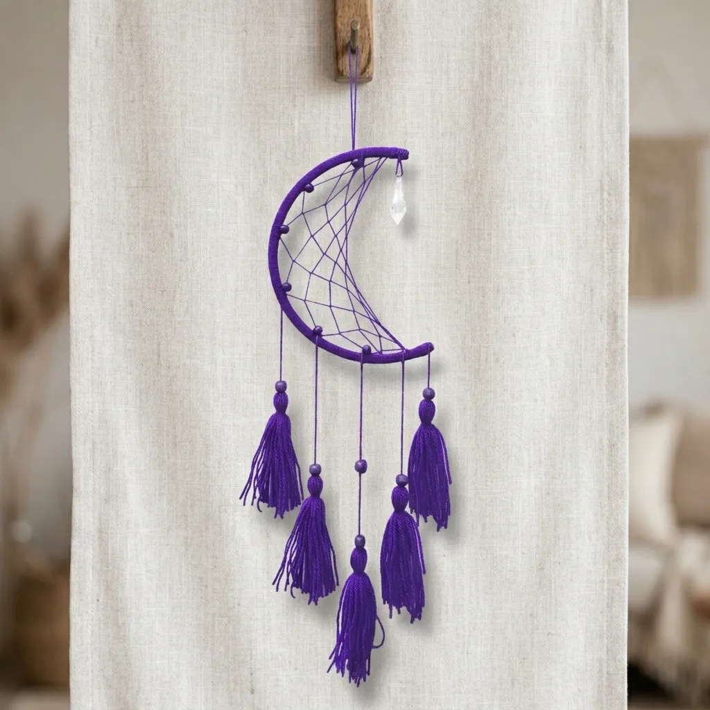 Atrapasueños - Luna con péndulo (Aro 18cm)
