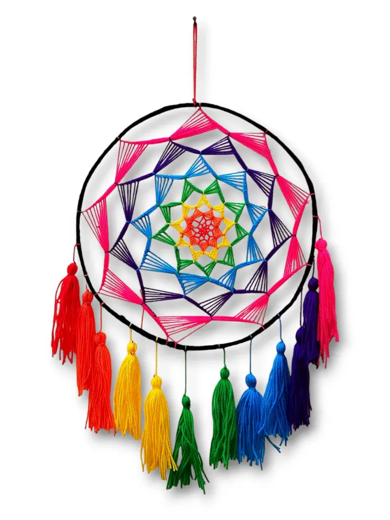 Atrapasueños - 7 chakras concentrico (Aro 25cm)