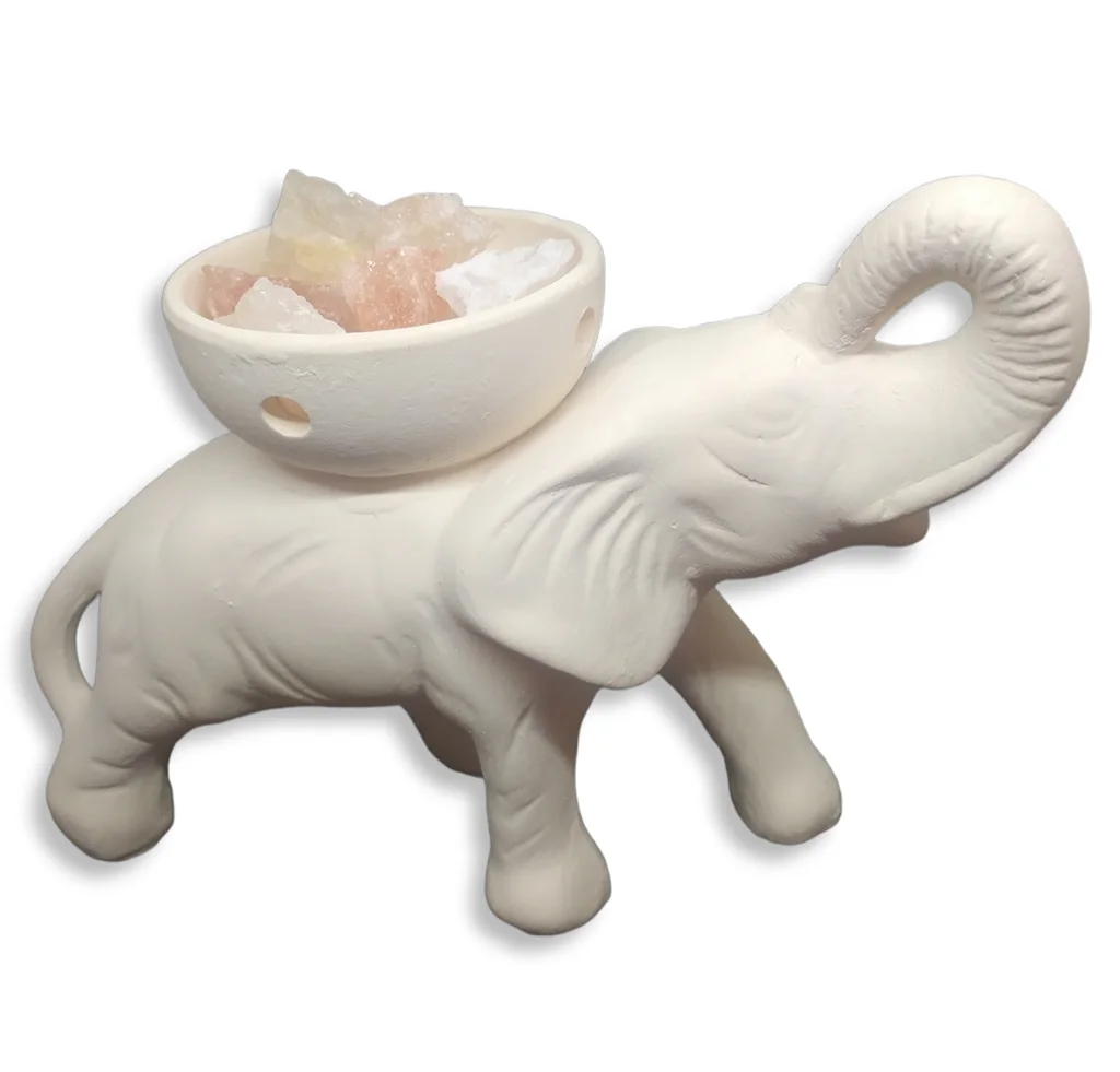 Lámpara de Sal Cuenco Elefante con cuenco 30x20cm