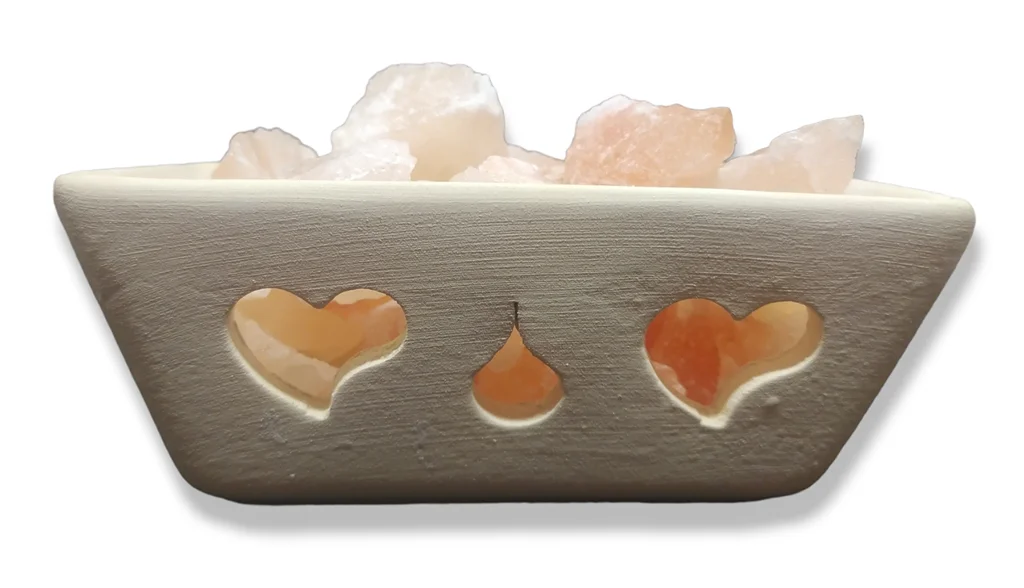 Lámpara de Sal Cuenco Maceta Jardín 16x7cm