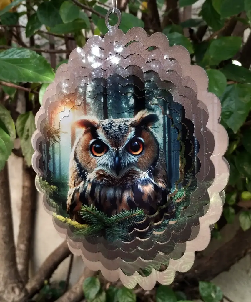 WindSpinner 20cm - Buho sabiduría (Pintado ambos lados)