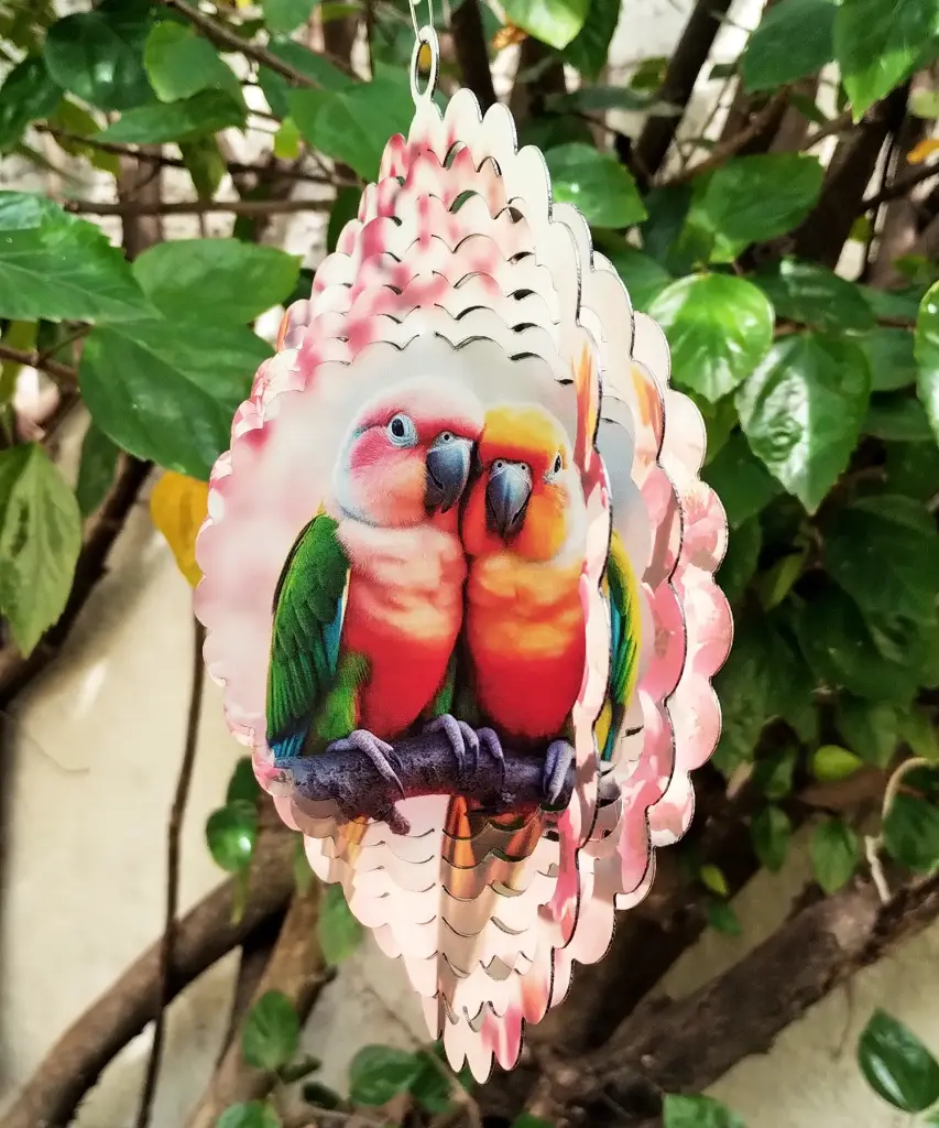 WindSpinner 20cm - Loritos enamorados (Pintado ambos lados)