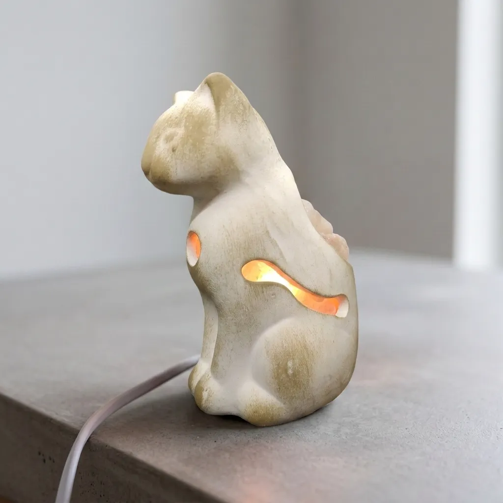 Lámpara de Sal Gato Egipcio 10x17cm