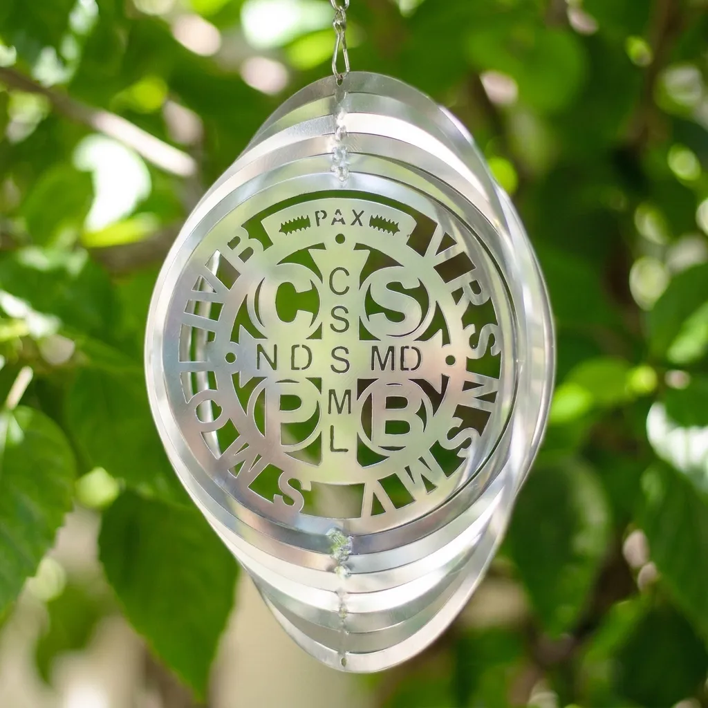 WindSpinner 20cm - Medalla San Benito (Acero Inox.)