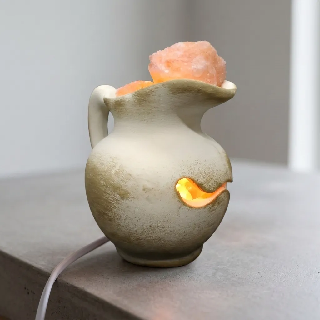 Lámpara de Sal Jarrón de pétalos 10x8cm