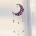 Colgante de Cristales - Luna Toda Llena Amatista (45x10cm)