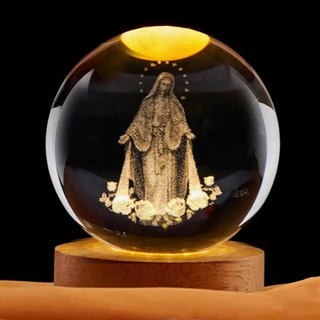 Lamp. Esfera de Vidrio - Virgen María (6cm)