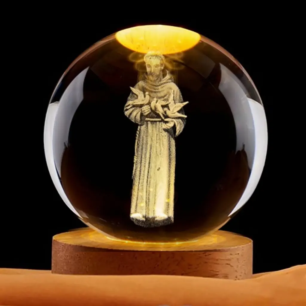 Lampara Esfera de Vidrio - San Francisco de Asís (6cm)