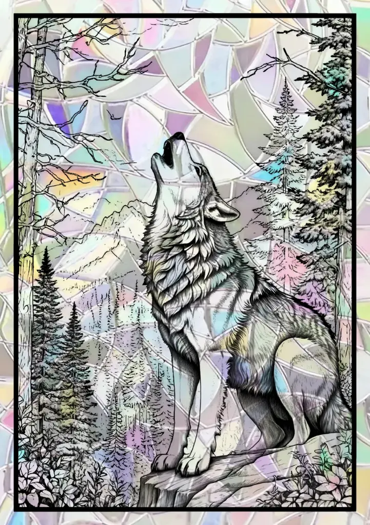 Sticker Suncatcher (Atrapasol) - 007. Lobo