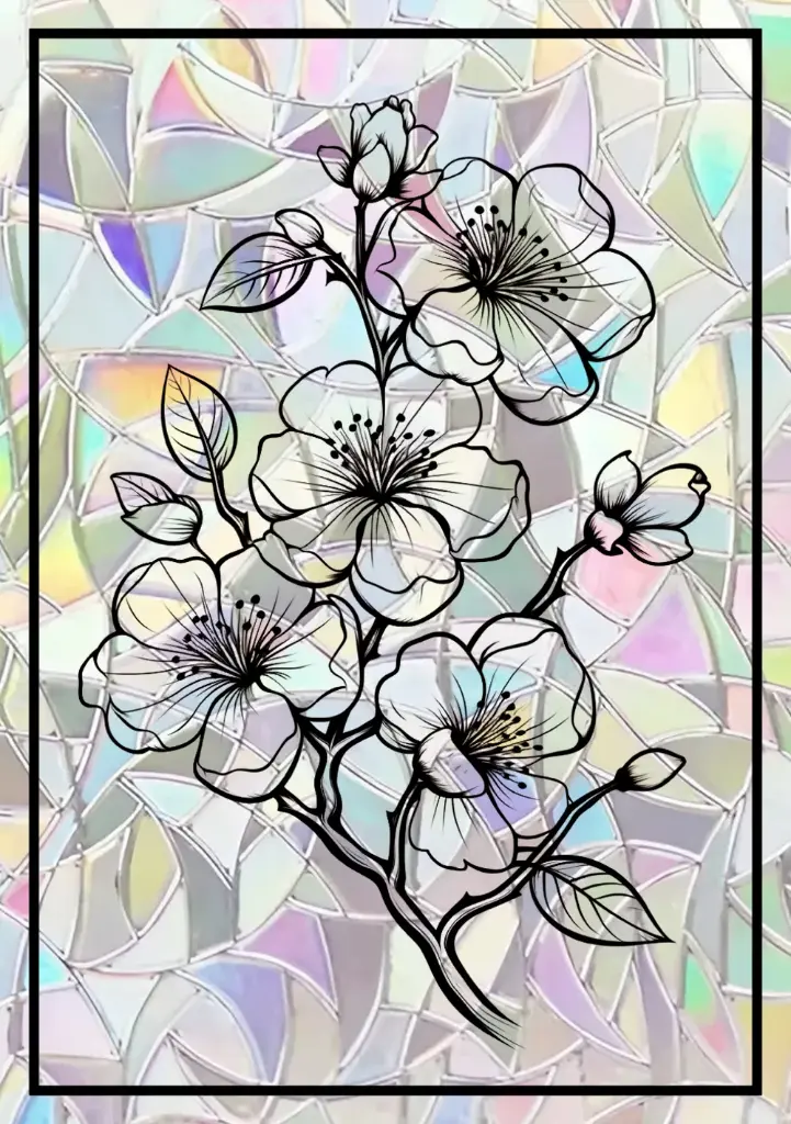 Sticker Suncatcher (Atrapasol) - 010. Flores de cerezo (Sakura)