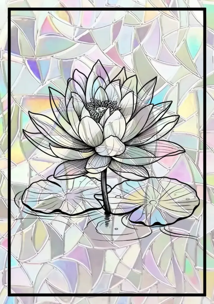 Sticker Suncatcher (Atrapasol) - 012. Flor de loto