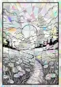 Sticker Suncatcher (Atrapasol) - 013. Atardecer Silvestre