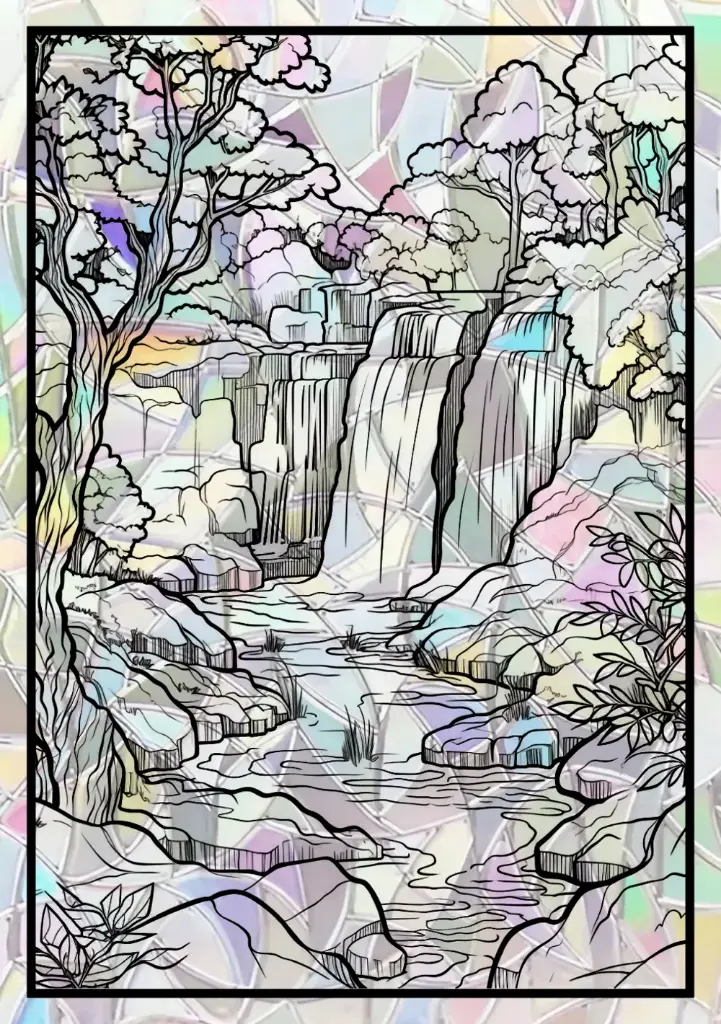 Sticker Suncatcher (Atrapasol) - 014. Cascadas Pacíficas