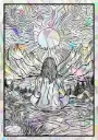 Sticker Suncatcher (Atrapasol) - 017. Mujer Meditando
