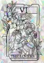 Sticker Suncatcher (Atrapasol) - 028. Carta Tarot "Los amantes"