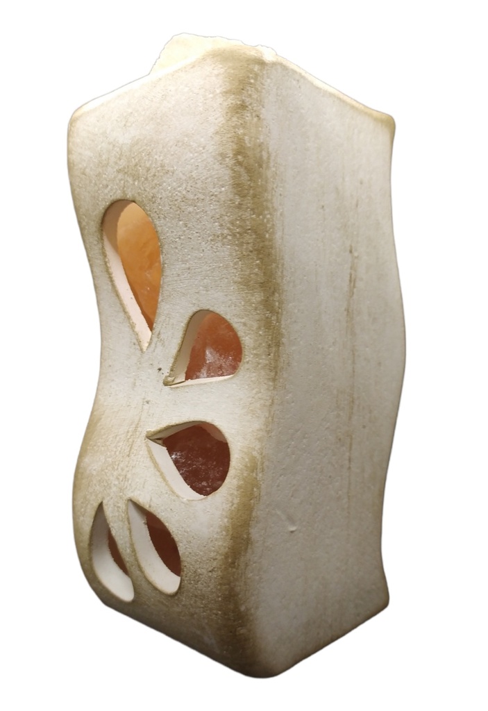 Lámpara de Sal Torre curva de pétalos 16x7cm