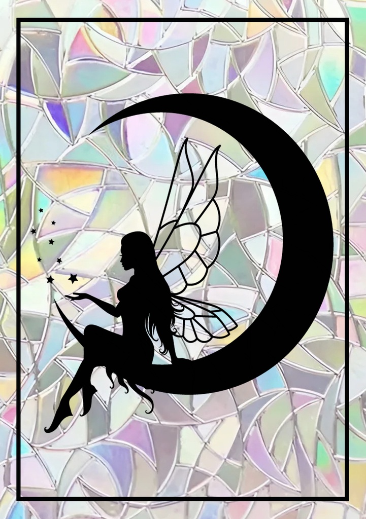 Sticker Suncatcher (Atrapasol) - 048. Hada en la Luna