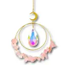 Colgante de Cristales - 2 Circulos con Cristales C. Rosa