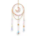 Colgante de Cristales - Círculo con Luna Adentro (Cuarzo Rosa)