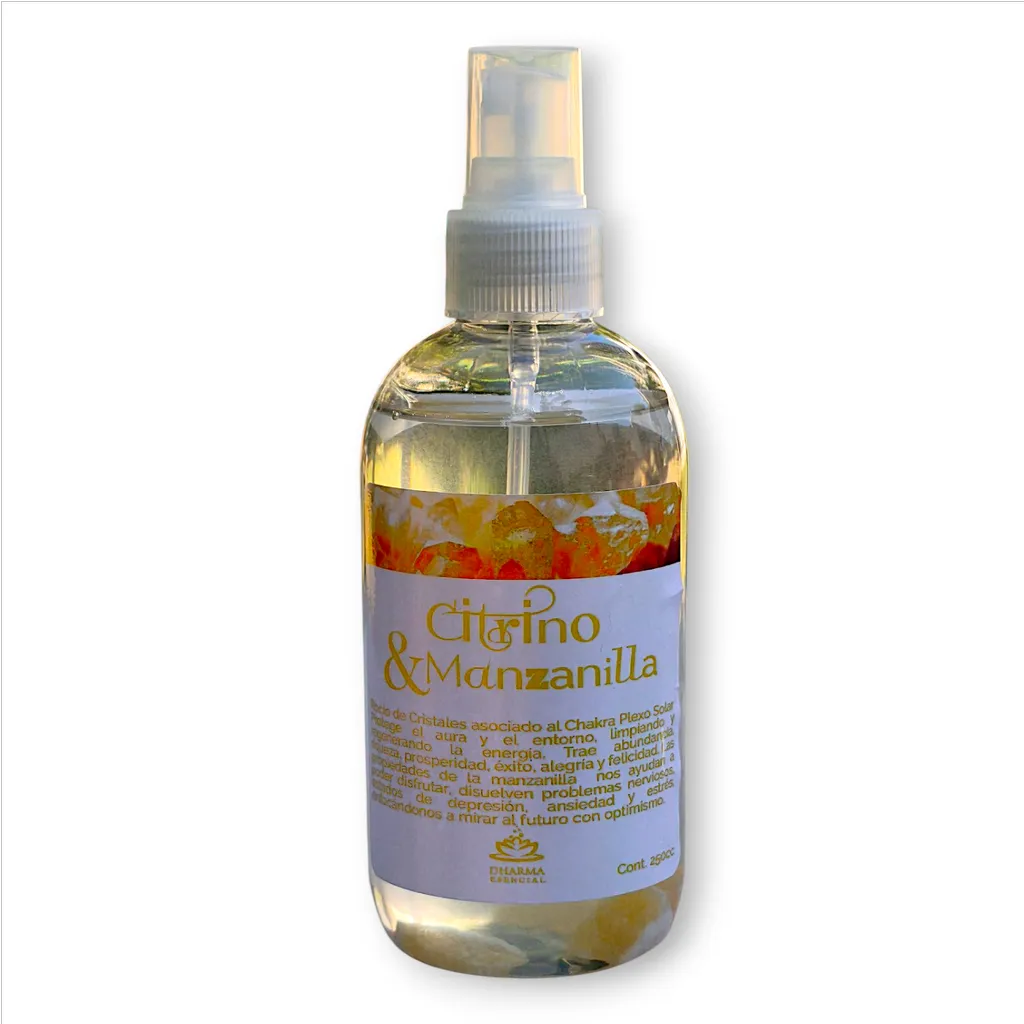 Spray Áurico grande con Cristales - Citrino & Manzanilla (250ml)