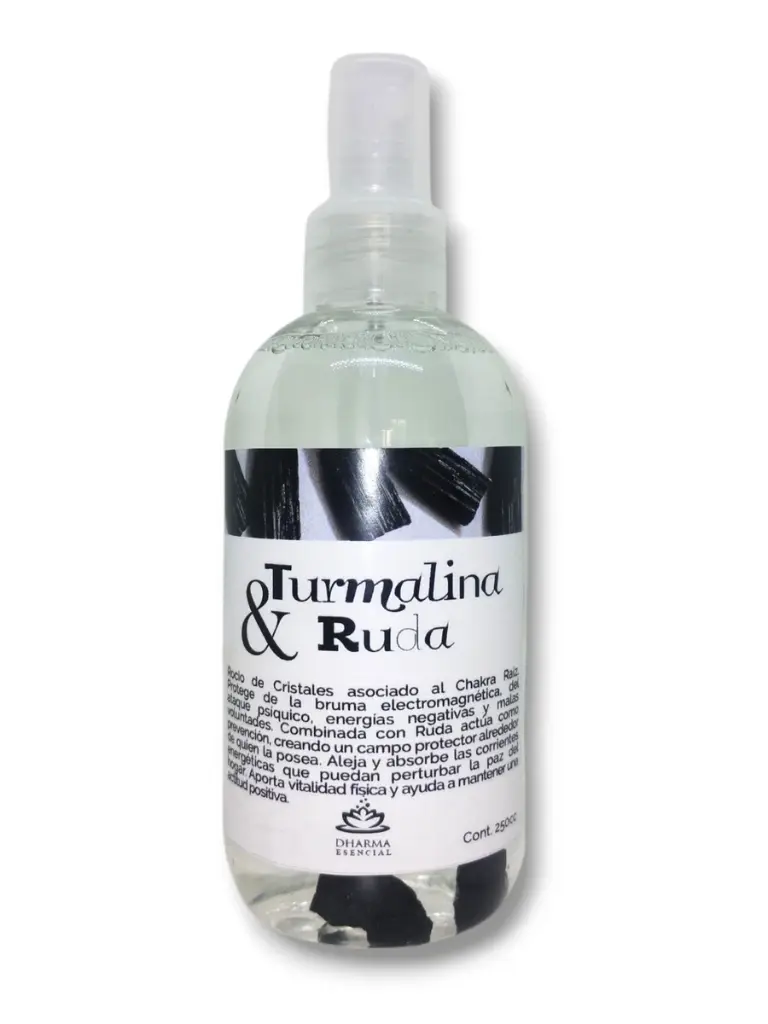 Spray Áurico grande con Cristales - Turmalina & Ruda (250ml)