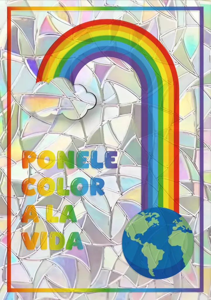 Sticker Suncatcher (Atrapasol) - 055. Ponele Color a la Vida