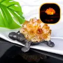 Lampara Tortuga de metal con Puntas de Citrino (12x5cm)