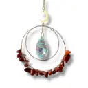 Colgante de Cristales - 2 Circulos con cristales Jaspe (43x8cm)