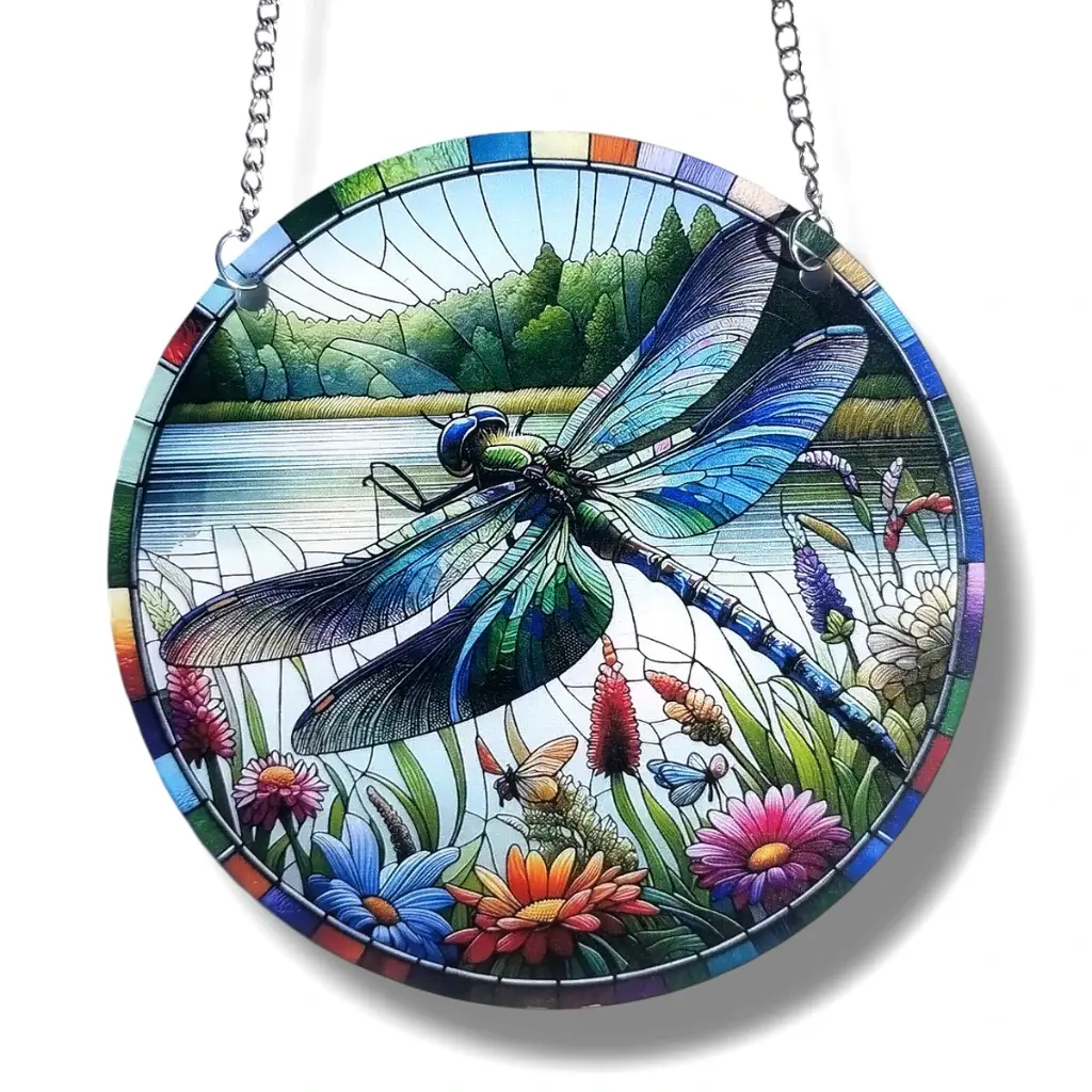 Colgante Plano de Acrílico 15cm - Libélula