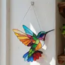 Colgante Plano de Acrílico - Colibri Vitraux (20x20cm)