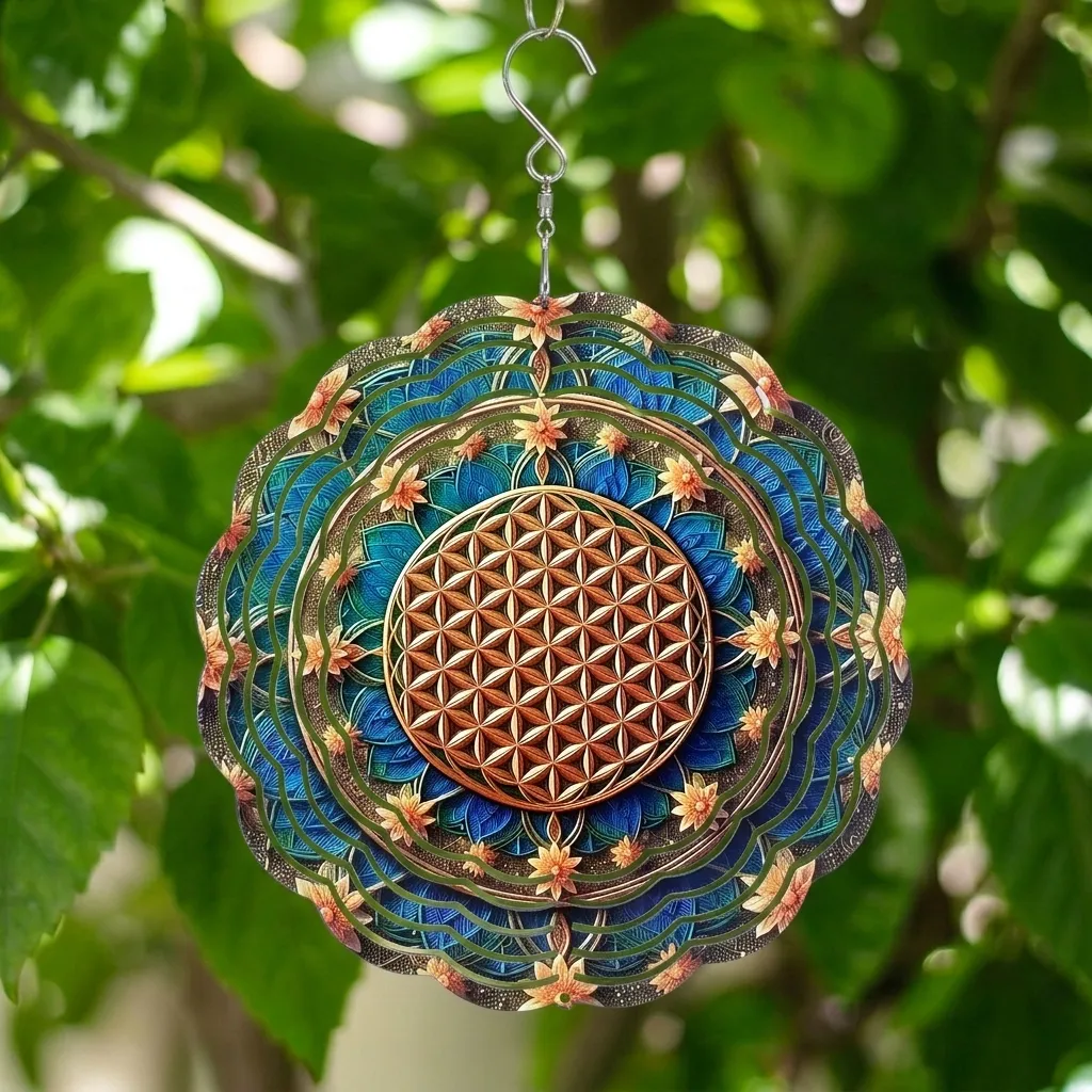 Windspinner 20cm NUEVOS - Flor de la vida (Pintado ambos lados)