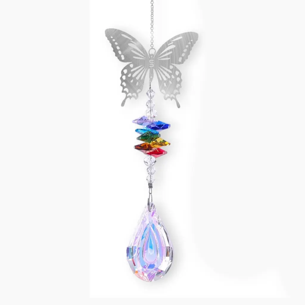 Colgante Atrapasol de Acero Inox. - Mariposa (26x6cm)