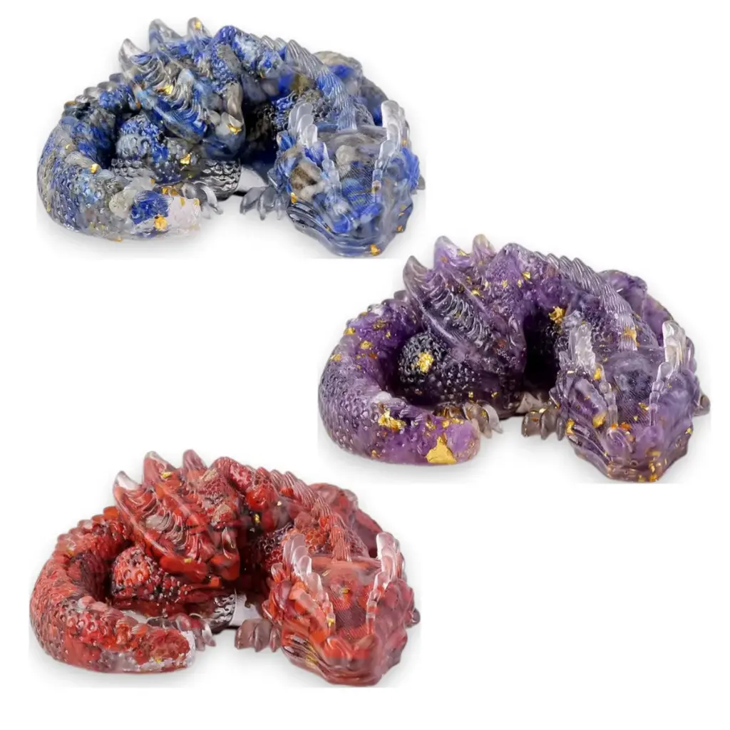 Dragón de Resina y Cristales grande (9x8cm)