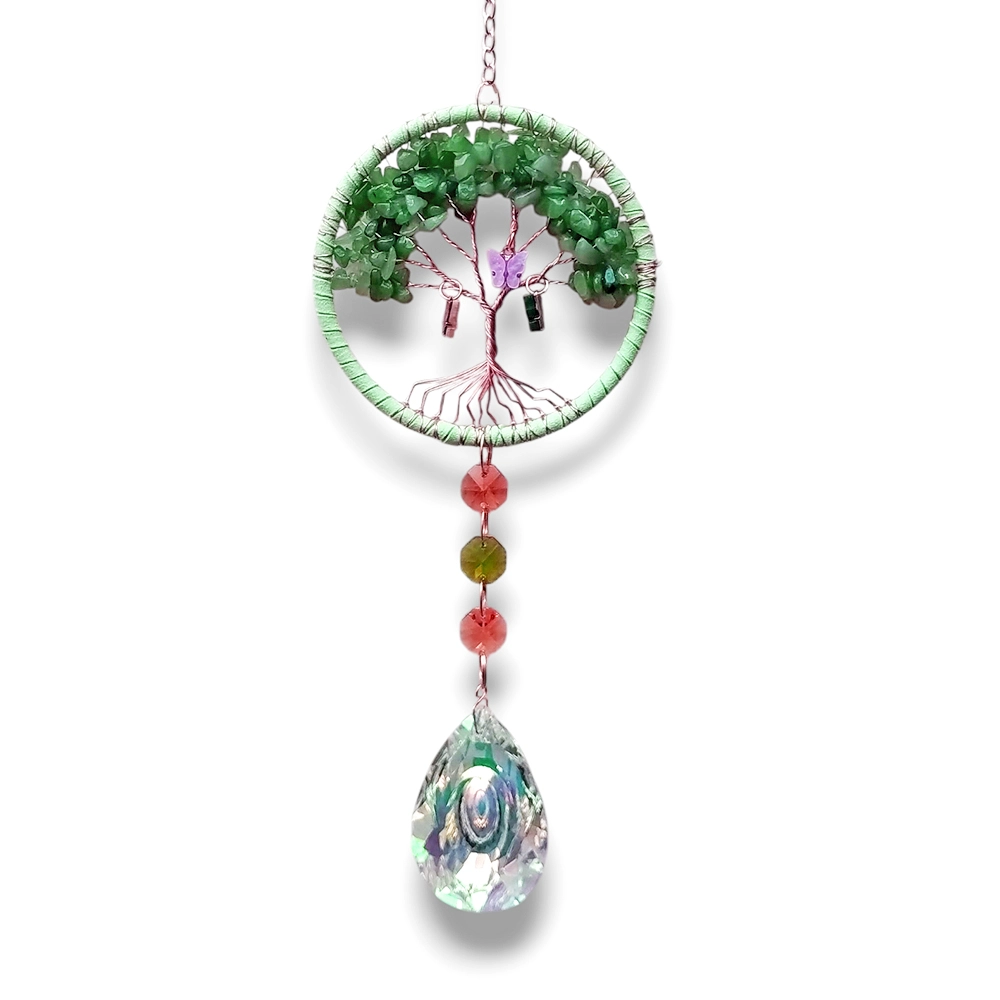 Colgante de Cristales - Arbol de Cuarzo verde 10cm