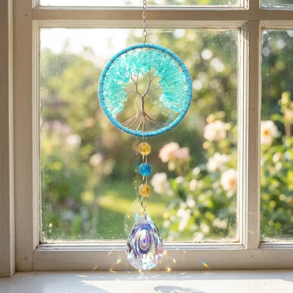 Colgante - Arbol de Piedras celestes 10cm