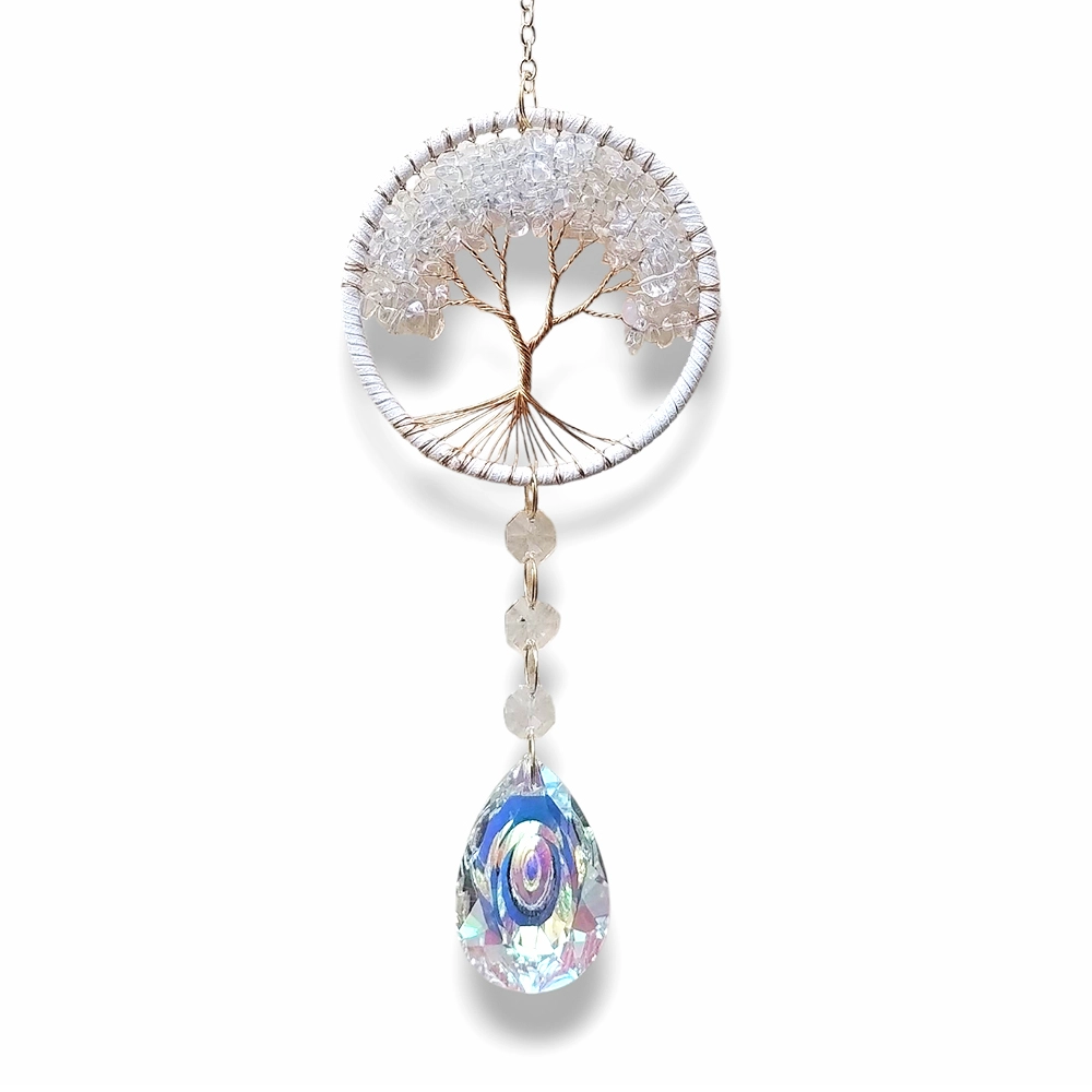 Colgante de Cristales - Arbol de Cuarzo blanco 10cm