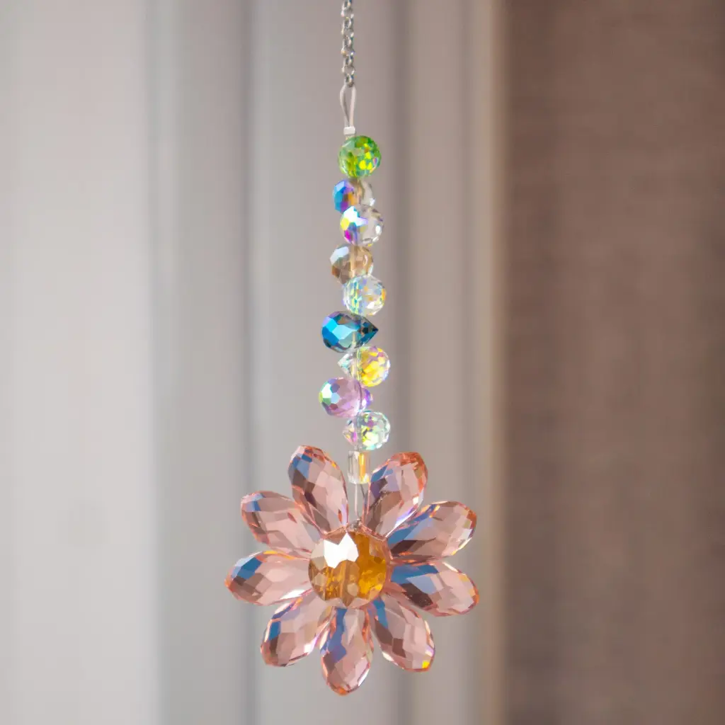 Colgante Atrapasol - Flor de Cristales (28x5cm)