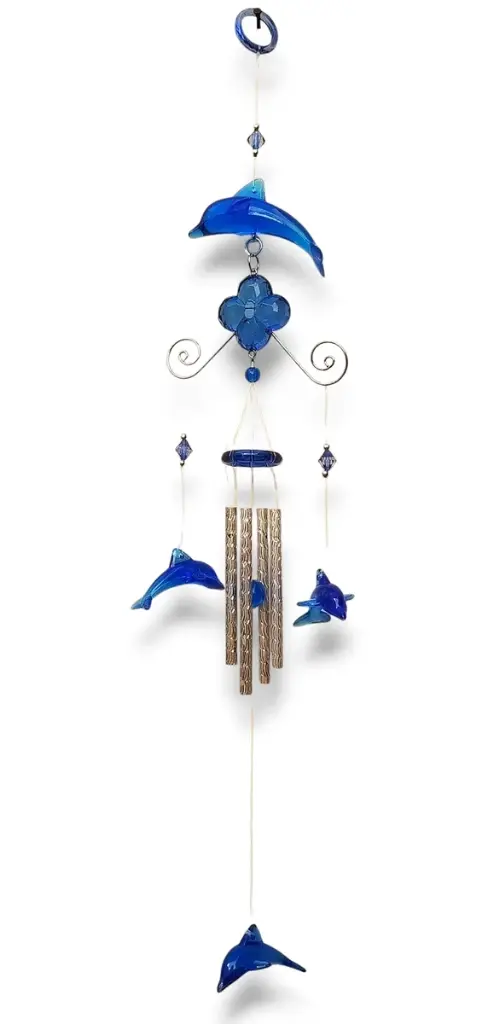 Llamador de Angeles - Delfines acrilico chico (49x9cm)