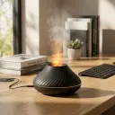 Humidificador USB Fogata REDONDO (Negro) (Sin filtro - Apto Aceite)