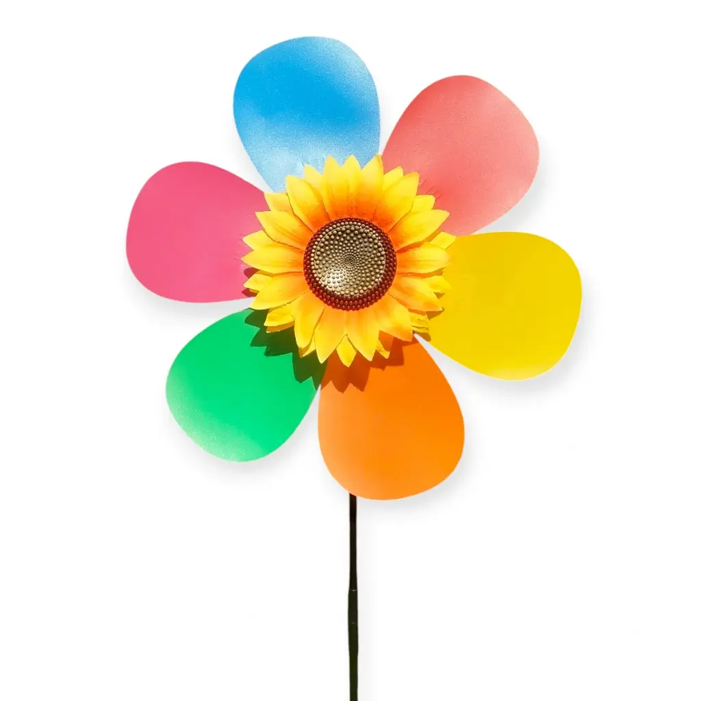 LIQUIDACION - Tutor WindSpinner Plástico - Girasol Colorida (33cm)