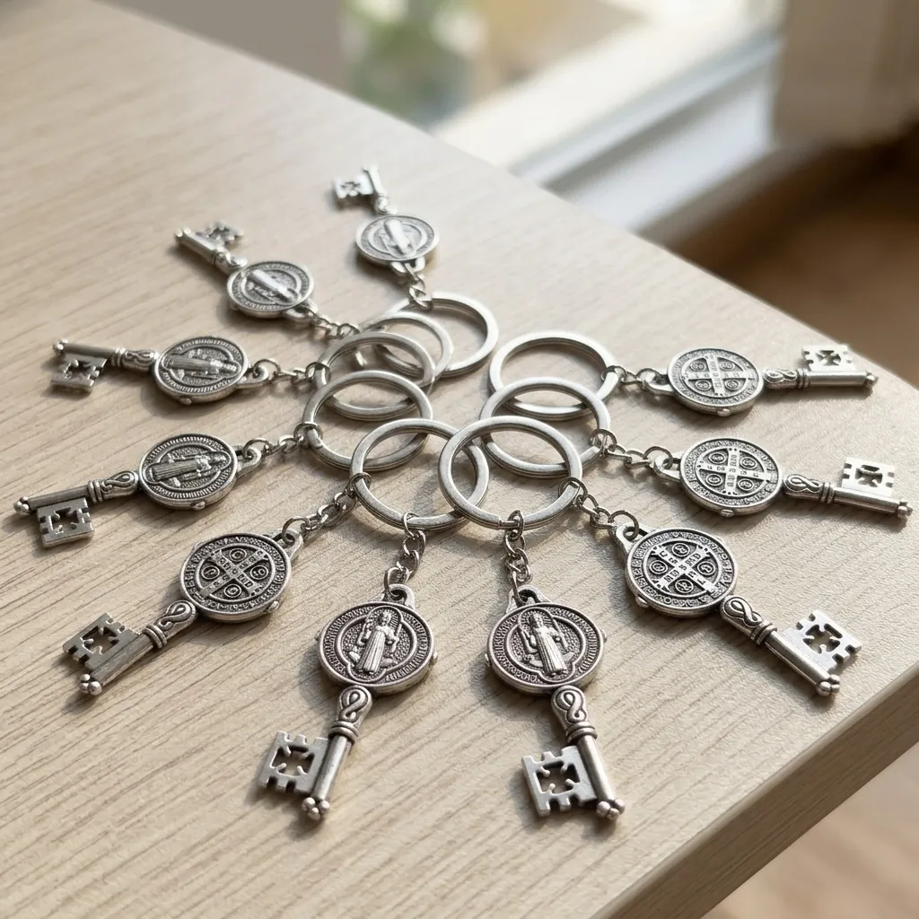 PROMO X10 - Llavero Llave de Protección San Benito (11x3cm)