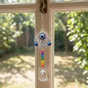 Atrapasol - Mano fátima chica con Ojo turco (26x6cm)