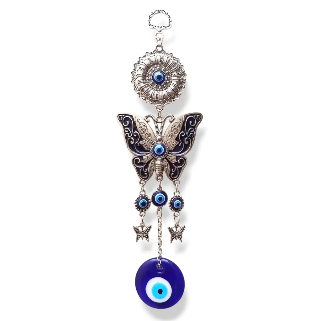 Colgante - Mariposa Grande con Ojo turco (22x7cm)