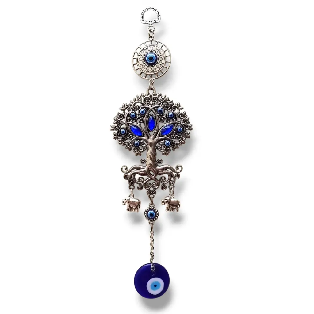 PROMOX12 - Colgante - Árbol de la vida con Ojo Turco Grande (23x7cm)